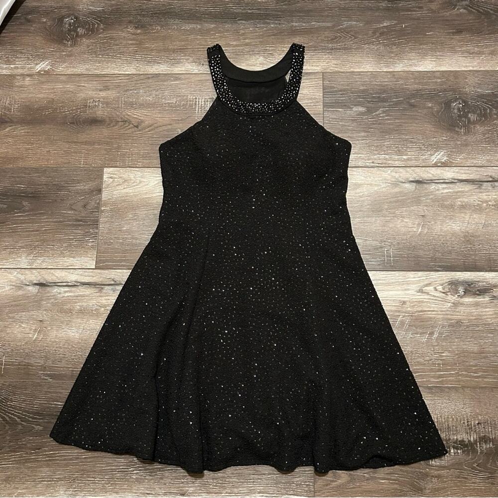 Betsy & Adam Black Sparkly Dress, Size 12, Beaded, Mini, Dinner, Gown, Prom - Picture 6 of 12